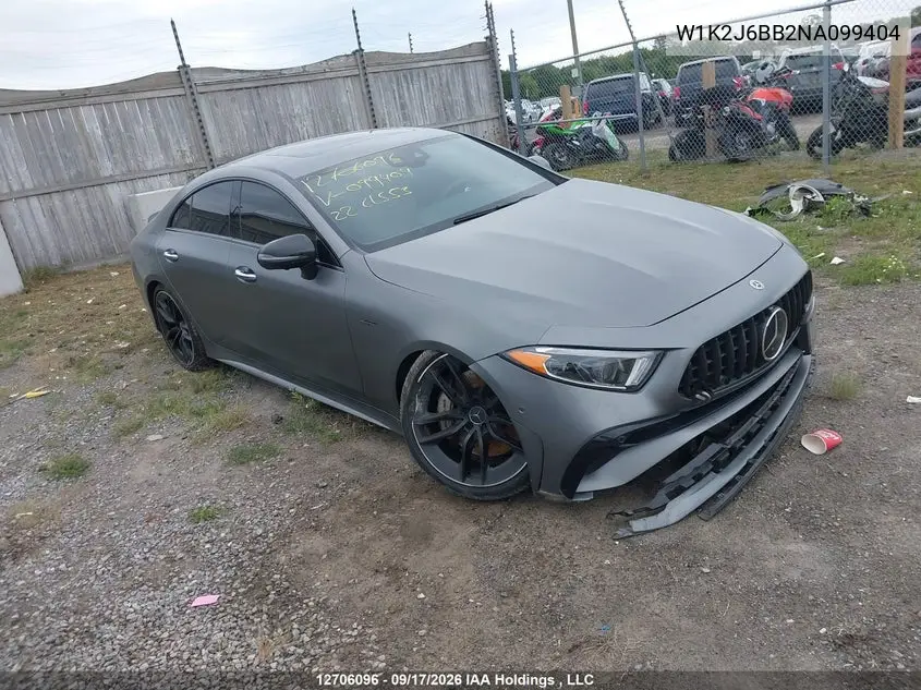 MERCEDES CLS-KLASSE 2022, VIN W1K2J6BB2NA099404
