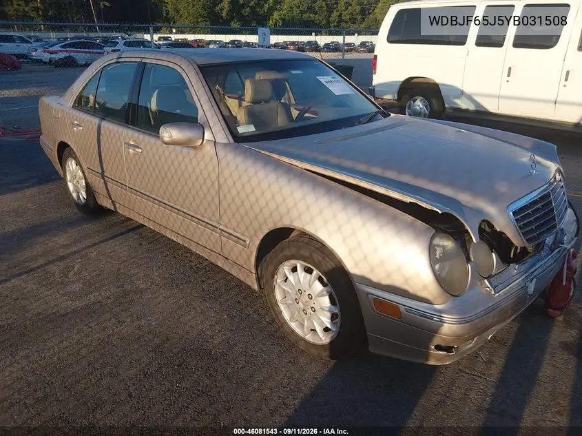 MERCEDES E-KLASSE 2000, VIN WDBJF65J5YB031508