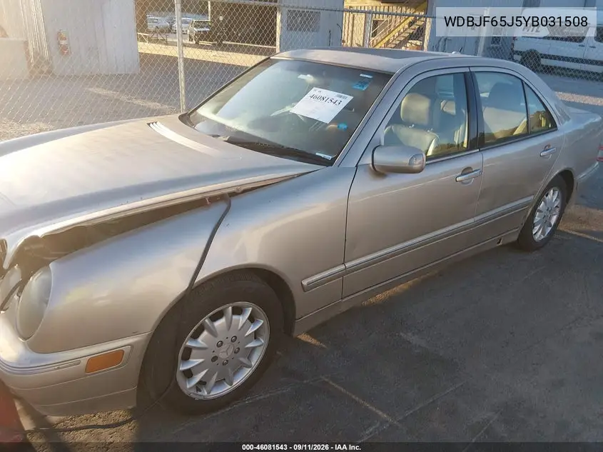 2000 MERCEDES E-KLASSE VIN WDBJF65J5YB031508 — фото 2