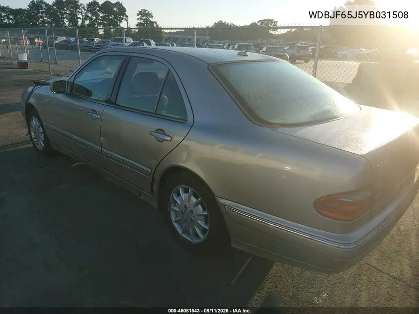 2000 MERCEDES E-KLASSE VIN WDBJF65J5YB031508 — фото 3