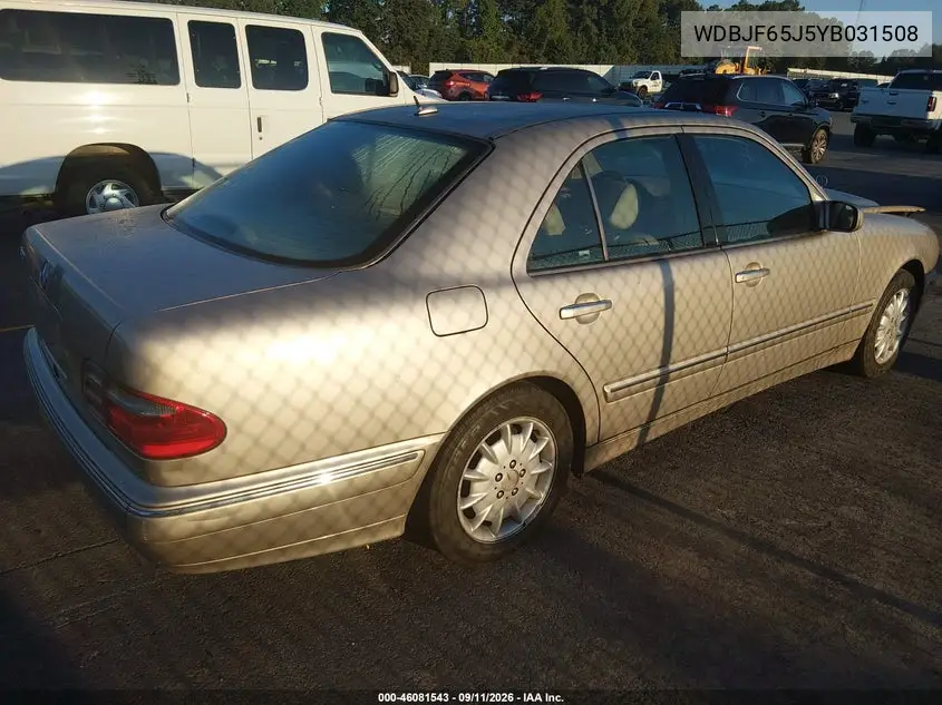 2000 MERCEDES E-KLASSE VIN WDBJF65J5YB031508 — фото 4