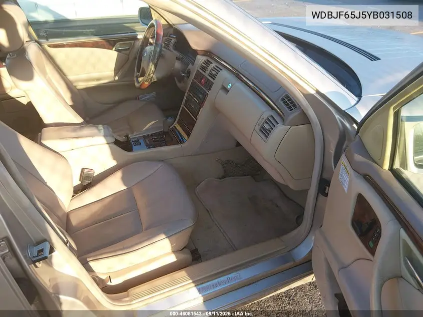 2000 MERCEDES E-KLASSE VIN WDBJF65J5YB031508 — фото 5