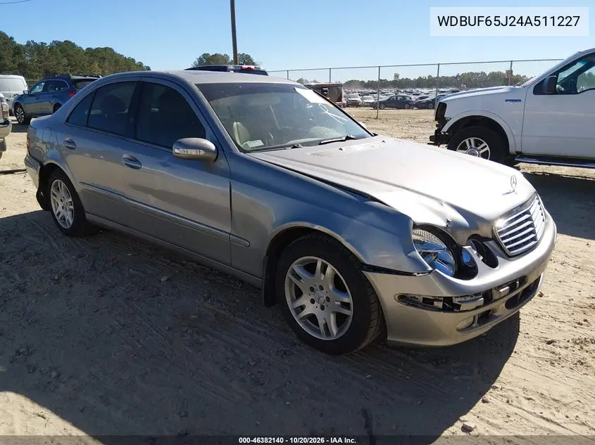 MERCEDES E-KLASSE 2004, VIN WDBUF65J24A511227