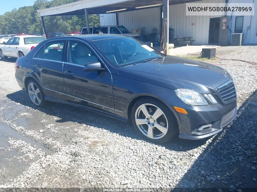 MERCEDES E-KLASSE 2011, VIN WDDHF5GB0BA278969
