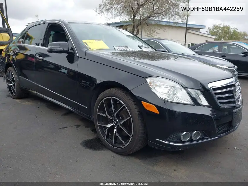 MERCEDES E-KLASSE 2011, VIN WDDHF5GB1BA442259
