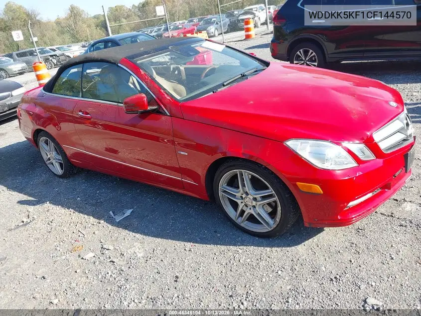 MERCEDES E-KLASSE 2012, VIN WDDKK5KF1CF144570