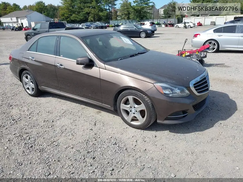 MERCEDES E-KLASSE 2014, VIN WDDHF5KB3EA892796