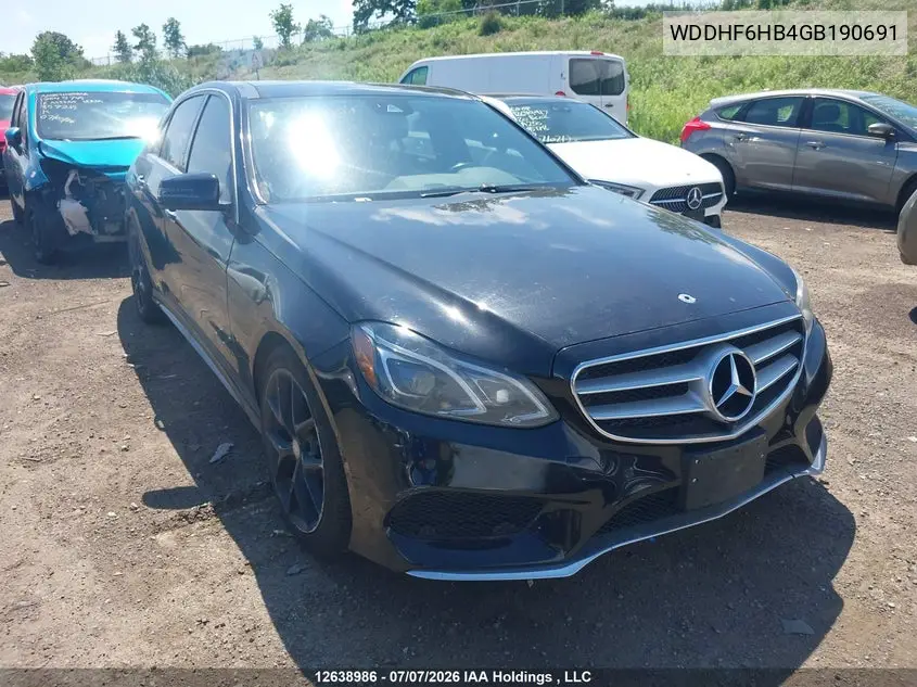 MERCEDES E-KLASSE 2016, VIN WDDHF6HB4GB190691