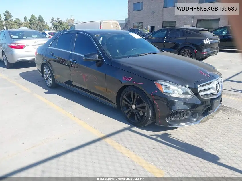 MERCEDES E-KLASSE 2016, VIN WDDHF5KBXGB199639