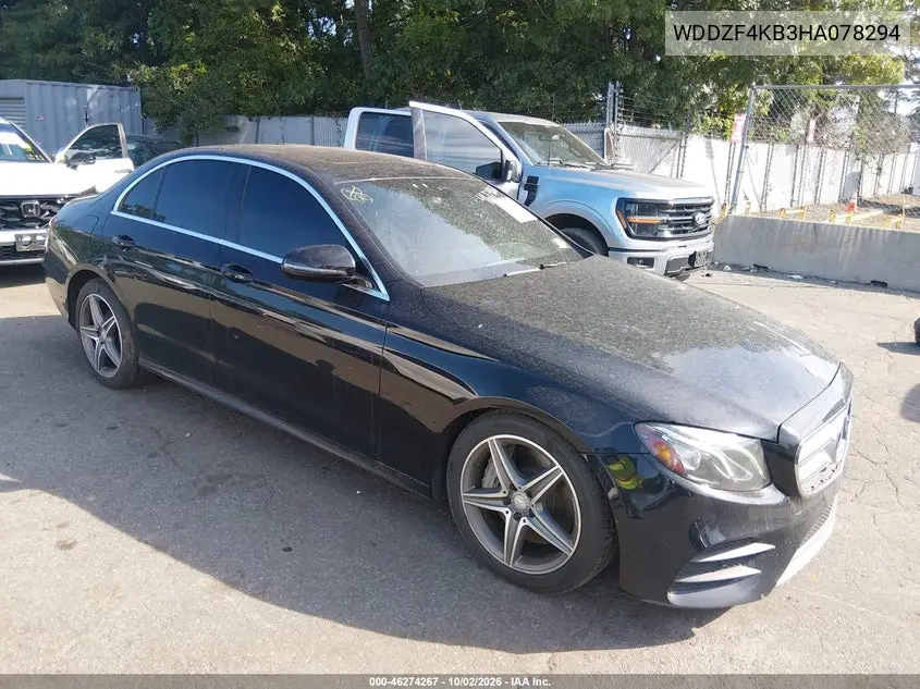 MERCEDES E-KLASSE 2017, VIN WDDZF4KB3HA078294
