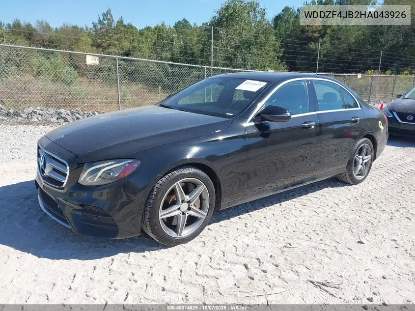 2017 MERCEDES E-KLASSE VIN WDDZF4JB2HA043926 — фото 2