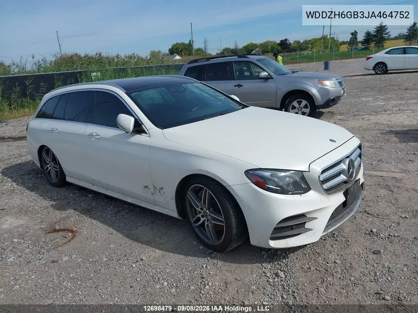 MERCEDES E-KLASSE 2018, VIN WDDZH6GB3JA464752