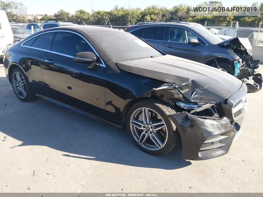 MERCEDES E-KLASSE 2018, VIN WDD1J6GB4JF017819