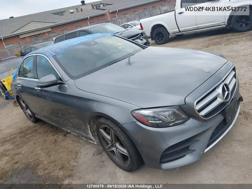 MERCEDES E-KLASSE 2019, VIN WDDZF4KB1KA542772