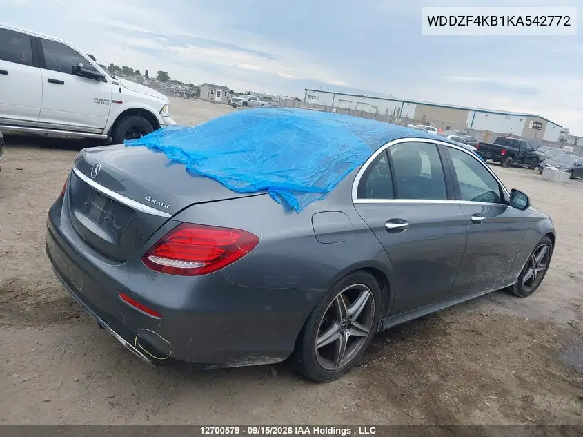 2019 MERCEDES E-KLASSE VIN WDDZF4KB1KA542772 — фото 4