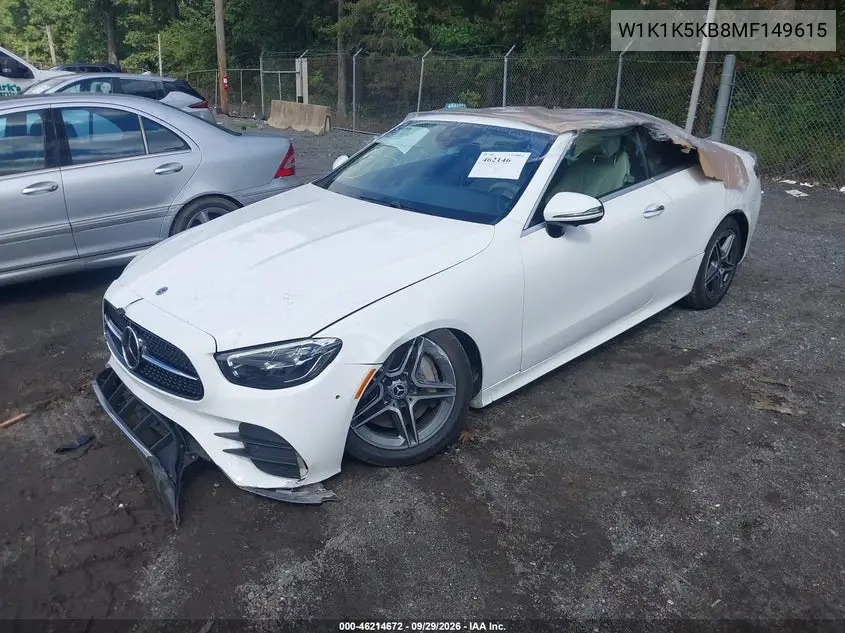 2021 MERCEDES E-KLASSE VIN W1K1K5KB8MF149615 — фото 2