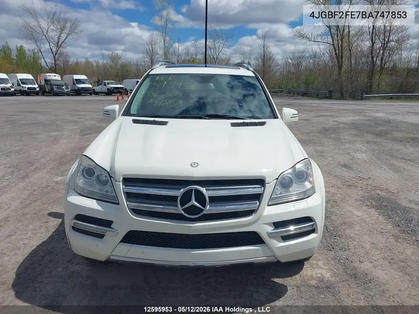 2011 MERCEDES GL-KLASSE VIN 4JGBF2FE7BA747853 — фото 12
