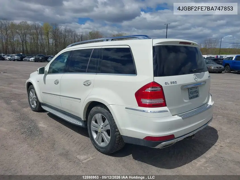 2011 MERCEDES GL-KLASSE VIN 4JGBF2FE7BA747853 — фото 3