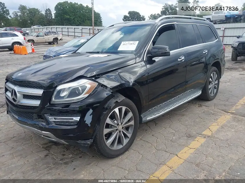 2014 MERCEDES GL-KLASSE VIN 4JGDF7CE3EA417836 — фото 2