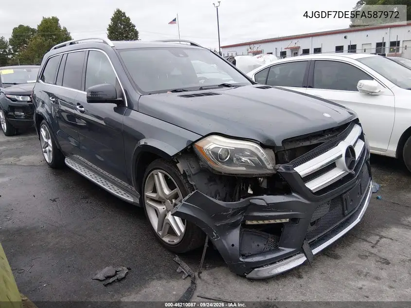 2015 MERCEDES GL-KLASSE VIN 4JGDF7DE5FA587972 — фото 1