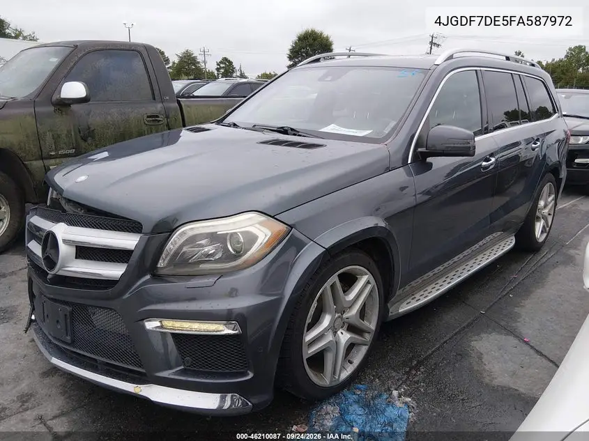 2015 MERCEDES GL-KLASSE VIN 4JGDF7DE5FA587972 — фото 2