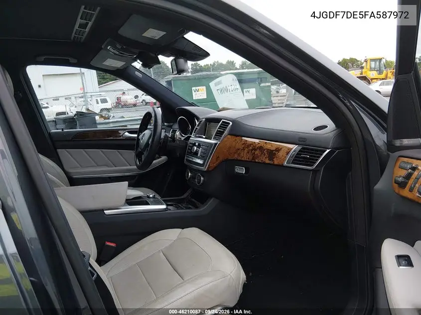 2015 MERCEDES GL-KLASSE VIN 4JGDF7DE5FA587972 — фото 5