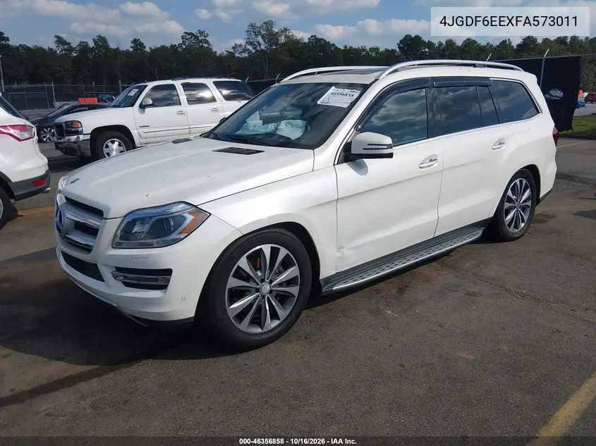 2015 MERCEDES GL-KLASSE VIN 4JGDF6EEXFA573011 — фото 2