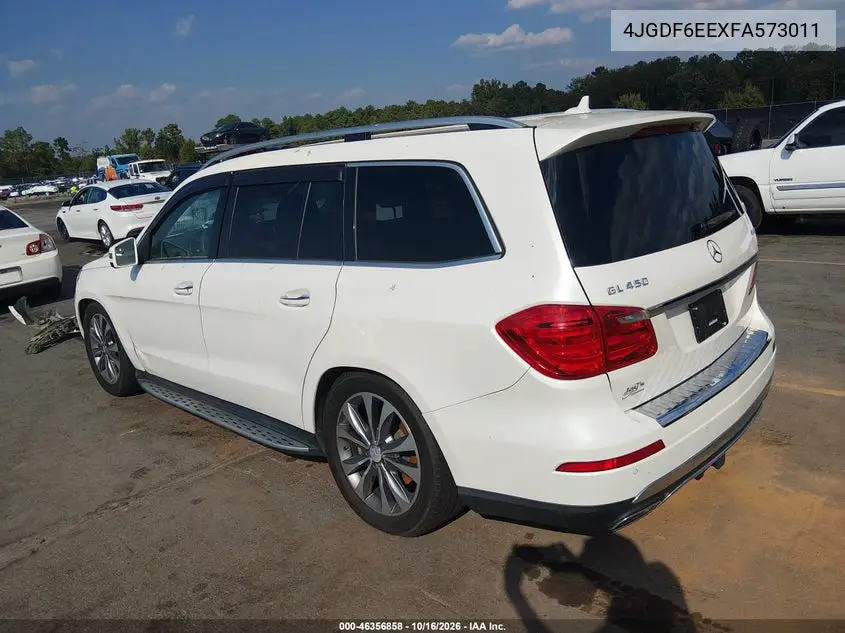 2015 MERCEDES GL-KLASSE VIN 4JGDF6EEXFA573011 — фото 3