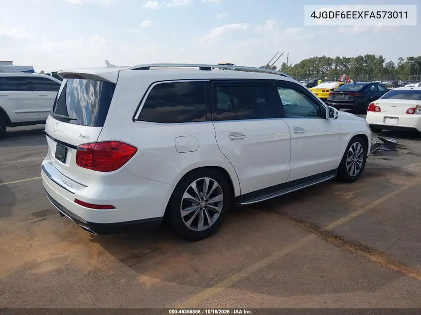2015 MERCEDES GL-KLASSE VIN 4JGDF6EEXFA573011 — фото 4