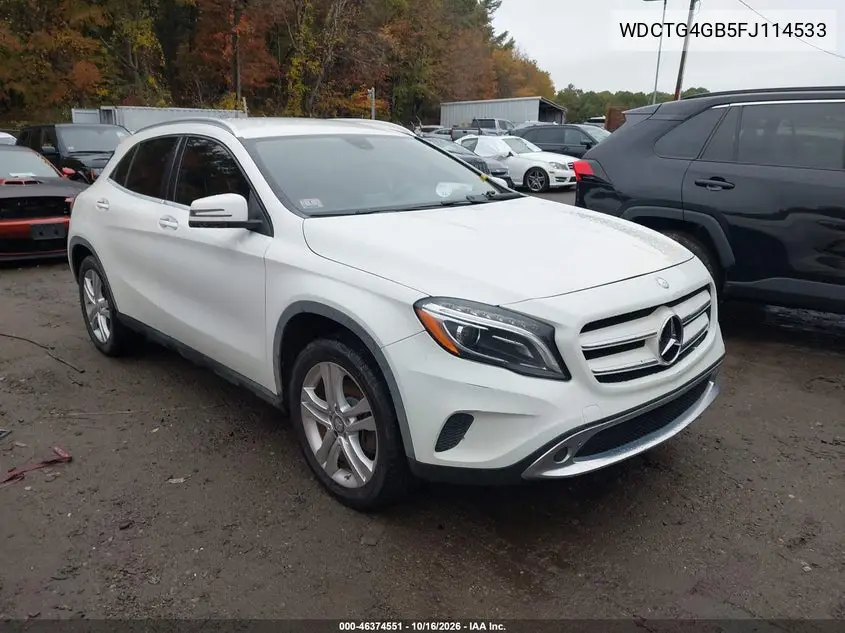 MERCEDES GLA-KLASSE 2015, VIN WDCTG4GB5FJ114533