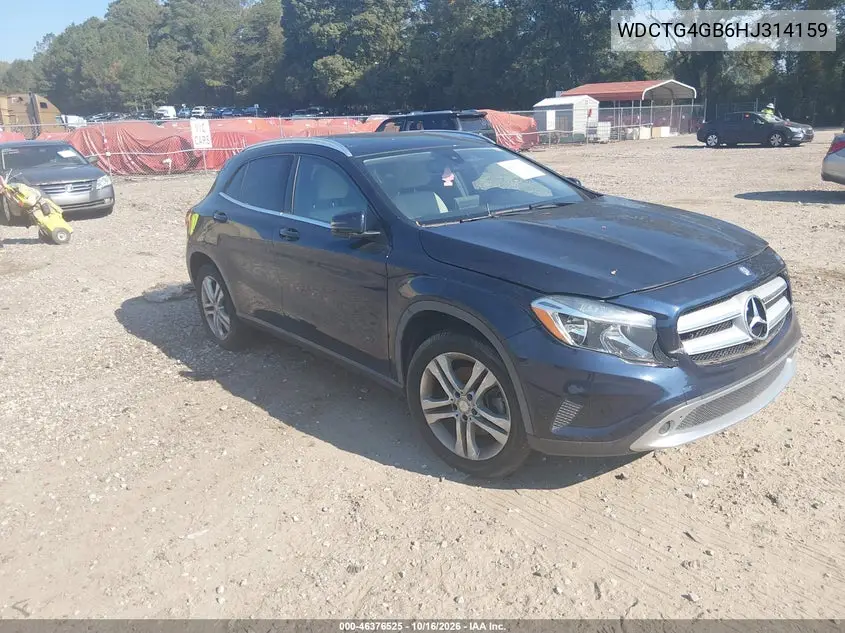 MERCEDES GLA-KLASSE 2017, VIN WDCTG4GB6HJ314159