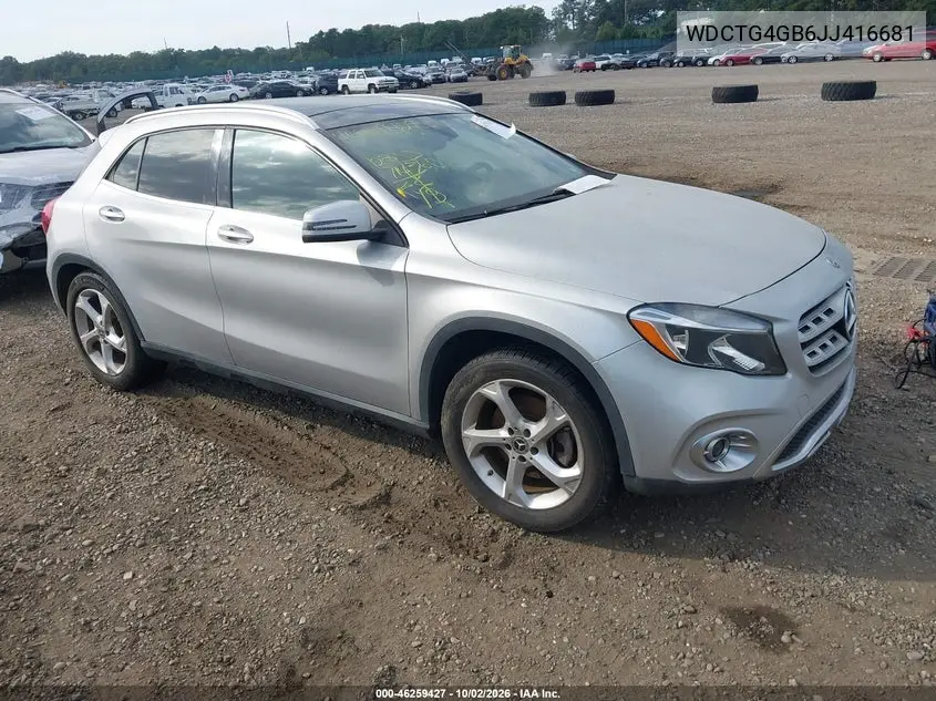 MERCEDES GLA-KLASSE 2018, VIN WDCTG4GB6JJ416681