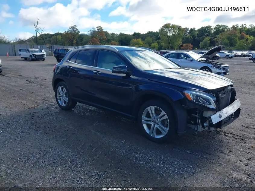 MERCEDES GLA-KLASSE 2018, VIN WDCTG4GB0JJ496611
