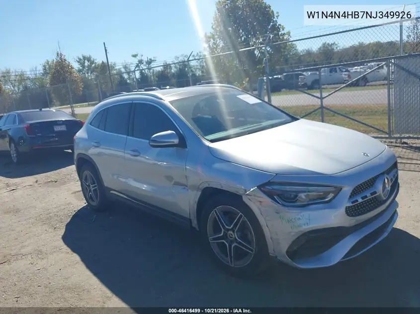 MERCEDES GLA-KLASSE 2022, VIN W1N4N4HB7NJ349926