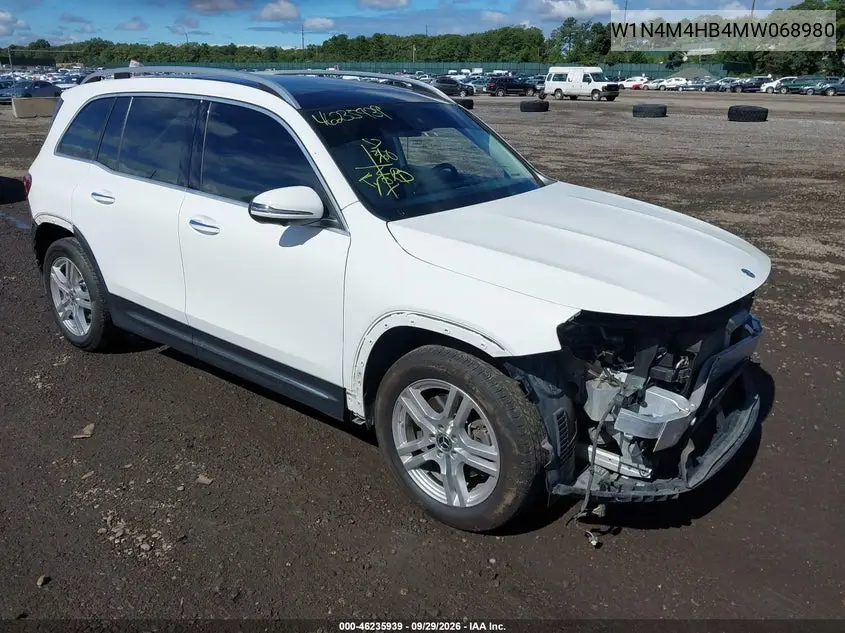 MERCEDES GLB 2021, VIN W1N4M4HB4MW068980