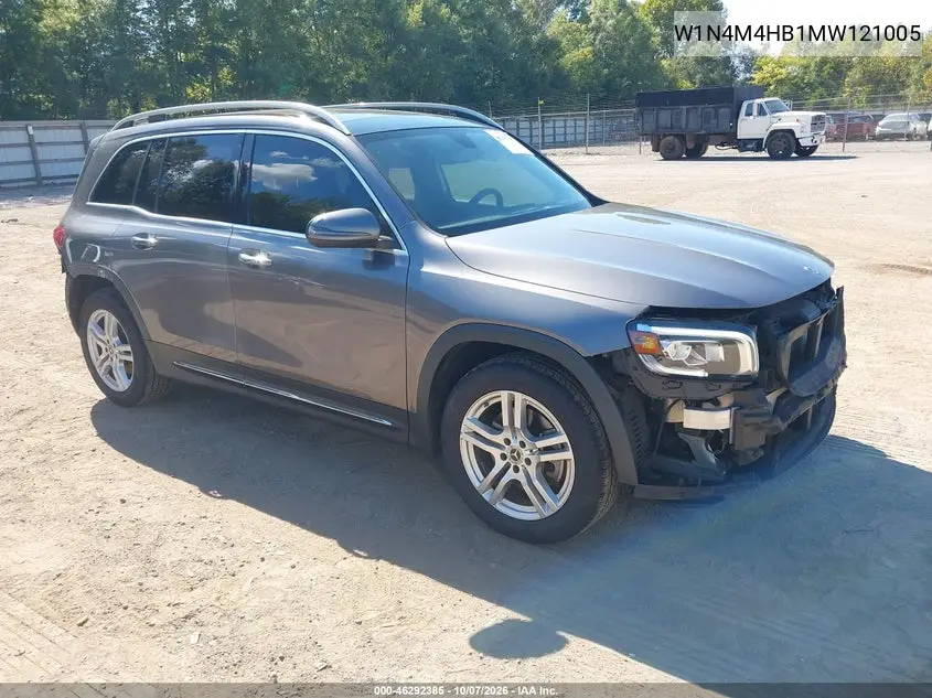 MERCEDES GLB 2021, VIN W1N4M4HB1MW121005