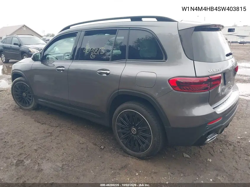 2025 MERCEDES GLB VIN W1N4M4HB4SW403815 — фото 3