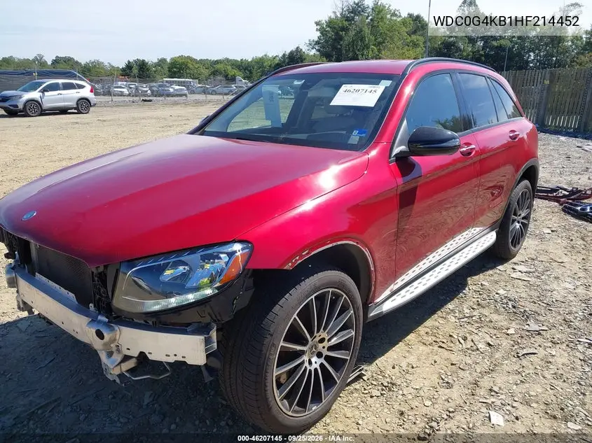 2017 MERCEDES GLC VIN WDC0G4KB1HF214452 — фото 2