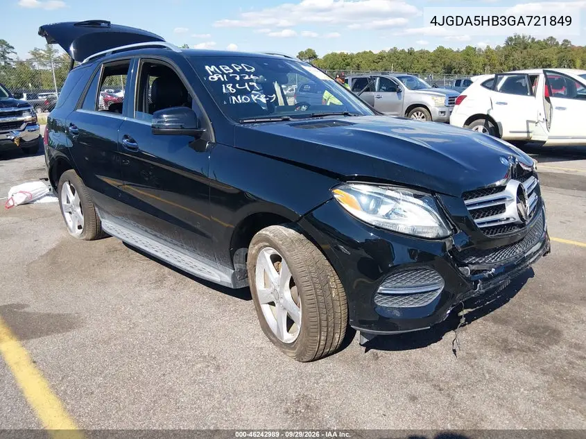 MERCEDES GLE 2016, VIN 4JGDA5HB3GA721849