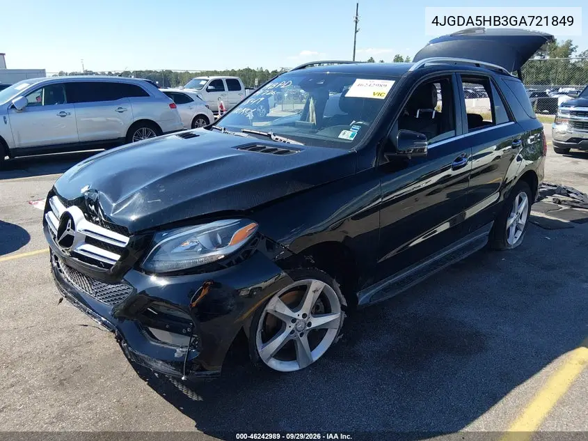 2016 MERCEDES GLE VIN 4JGDA5HB3GA721849 — фото 2