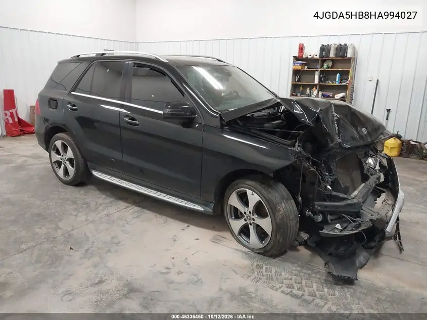 MERCEDES GLE 2017, VIN 4JGDA5HB8HA994027