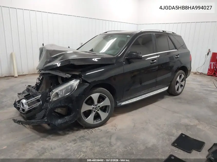 2017 MERCEDES GLE VIN 4JGDA5HB8HA994027 — фото 2