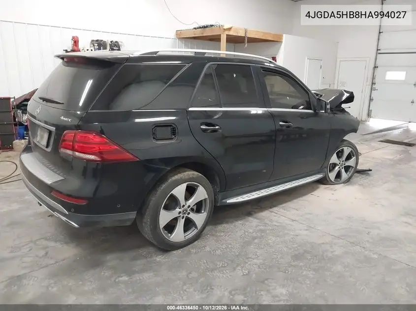 2017 MERCEDES GLE VIN 4JGDA5HB8HA994027 — фото 4