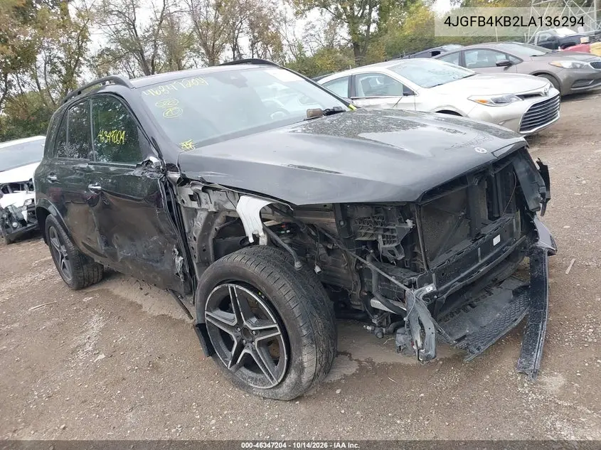 MERCEDES GLE 2020, VIN 4JGFB4KB2LA136294