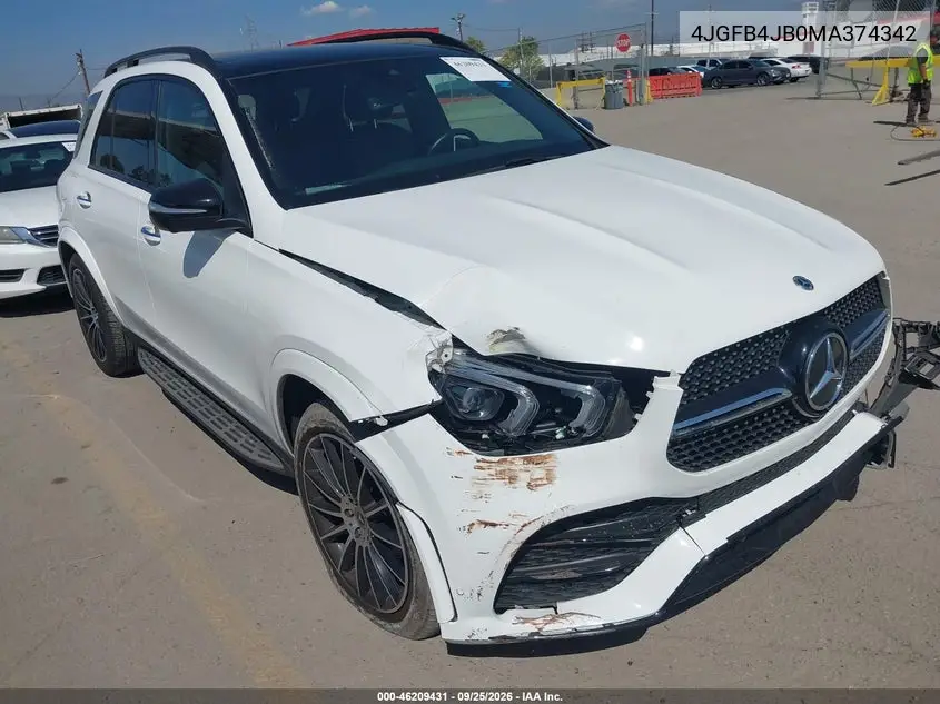 MERCEDES GLE 2021, VIN 4JGFB4JB0MA374342