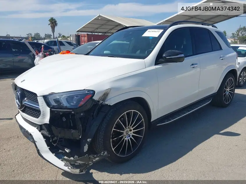2021 MERCEDES GLE VIN 4JGFB4JB0MA374342 — фото 2
