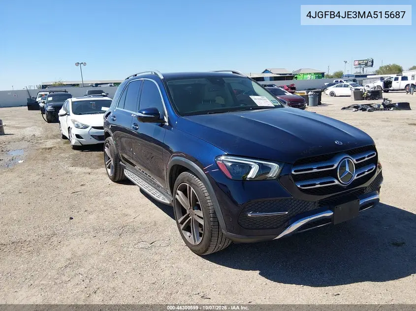 MERCEDES GLE 2021, VIN 4JGFB4JE3MA515687
