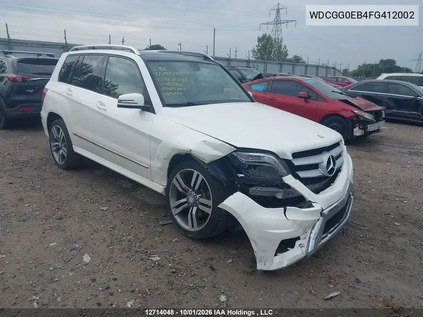 MERCEDES GLK-KLASSE 2015, VIN WDCGG0EB4FG412002
