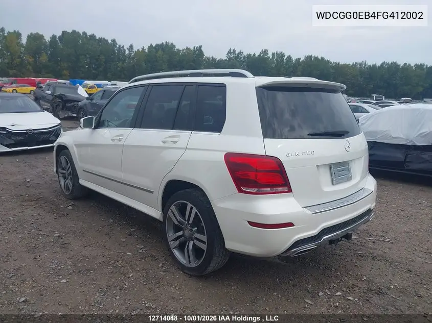 2015 MERCEDES GLK-KLASSE VIN WDCGG0EB4FG412002 — фото 3