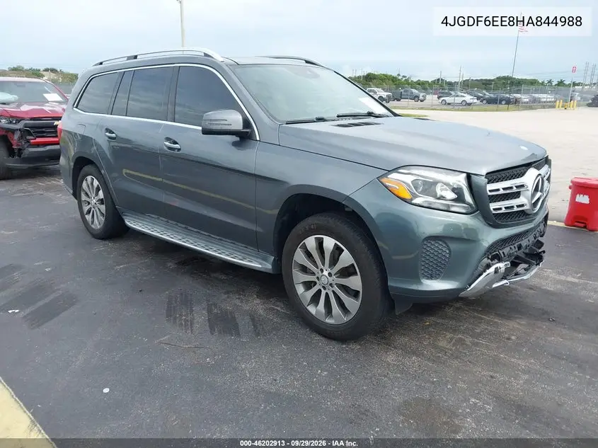 MERCEDES GLS-KLASSE 2017, VIN 4JGDF6EE8HA844988